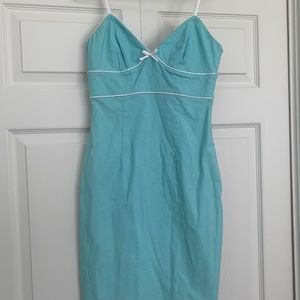 Blue Express dress with white trim